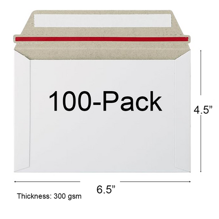 White Rigid Mailer Envelopes, Pack of 100